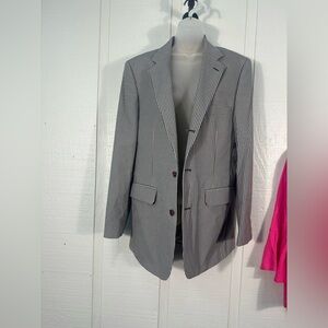 Orvis Blazer Sport Coat Mens  Blue Tan Gingham Plaid 2 Button Blazer No Size EUC